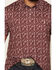 Image #3 - Rock & Roll Denim Men's Game Day Short Sleeve Snap Polo, Maroon, hi-res