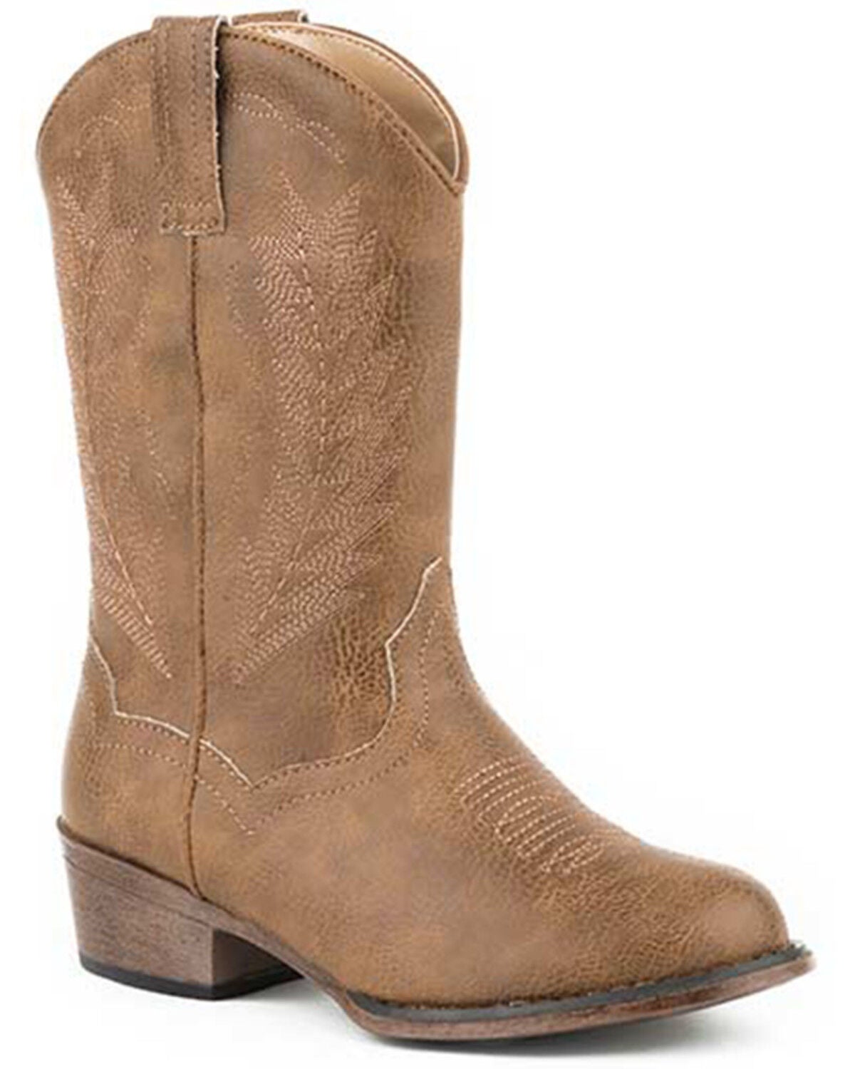 Image #1 - Roper Little Girls' Taylor Western Boots - Round Toe, Tan, hi-res