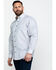 Tuf Cooper Men's Black Stretch Poplin Print Long Sleeve Western Shirt , Black, hi-res