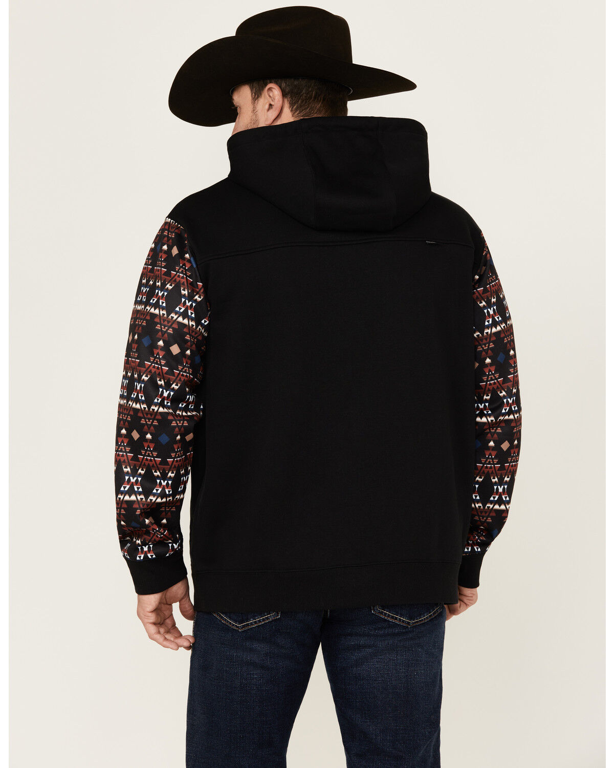 Image #4 - Hooey Men's Legendary Southwestern Sleeve Block Hooded Sweatshirt, Black, hi-res