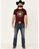 Cody James Men's Give Me Freedom Graphic Short Sleeve T-Shirt , Burgundy, hi-res