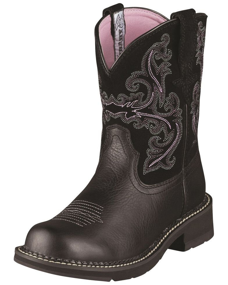 Ariat Fatbaby Black Deertan Cowgirl Boots, Black, hi-res