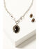 Image #1 - Shyanne Women's Heritage Valley Brown Agate Pendant Jewelry Set - 2 Piece, Silver, hi-res