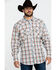 Wrangler 20X Men's Advanced Comfort Orange Plaid Long Sleeve Western Shirt , Orange, hi-res