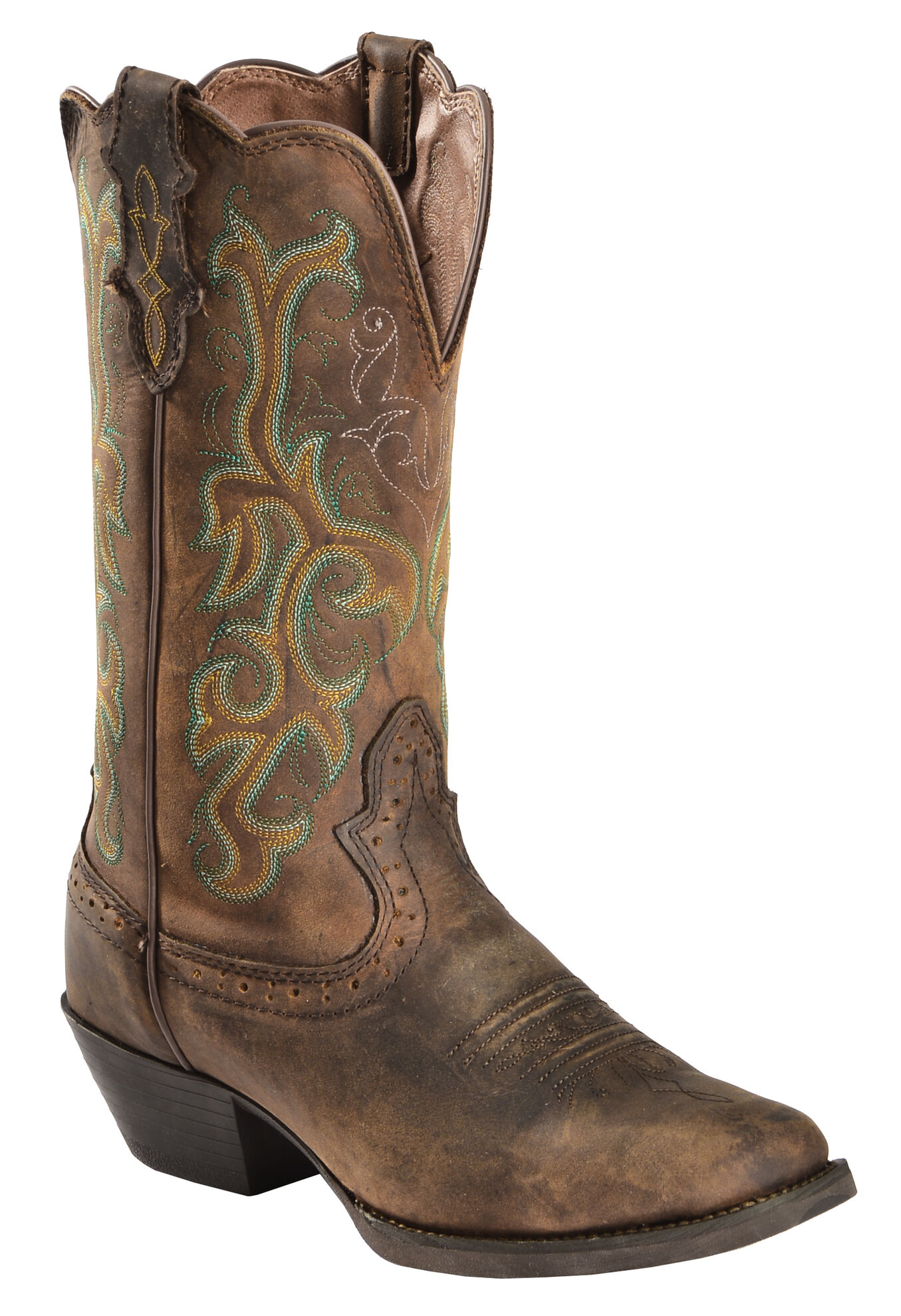 Image #1 - Justin Women's Stampede Durant Western Boots - Square Toe, Sorrel, hi-res