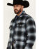 Image #2 - Wrangler Men's Hombre Sherpa Lined Plaid Print Snap Flannel Shirt Jacket, Blue, hi-res