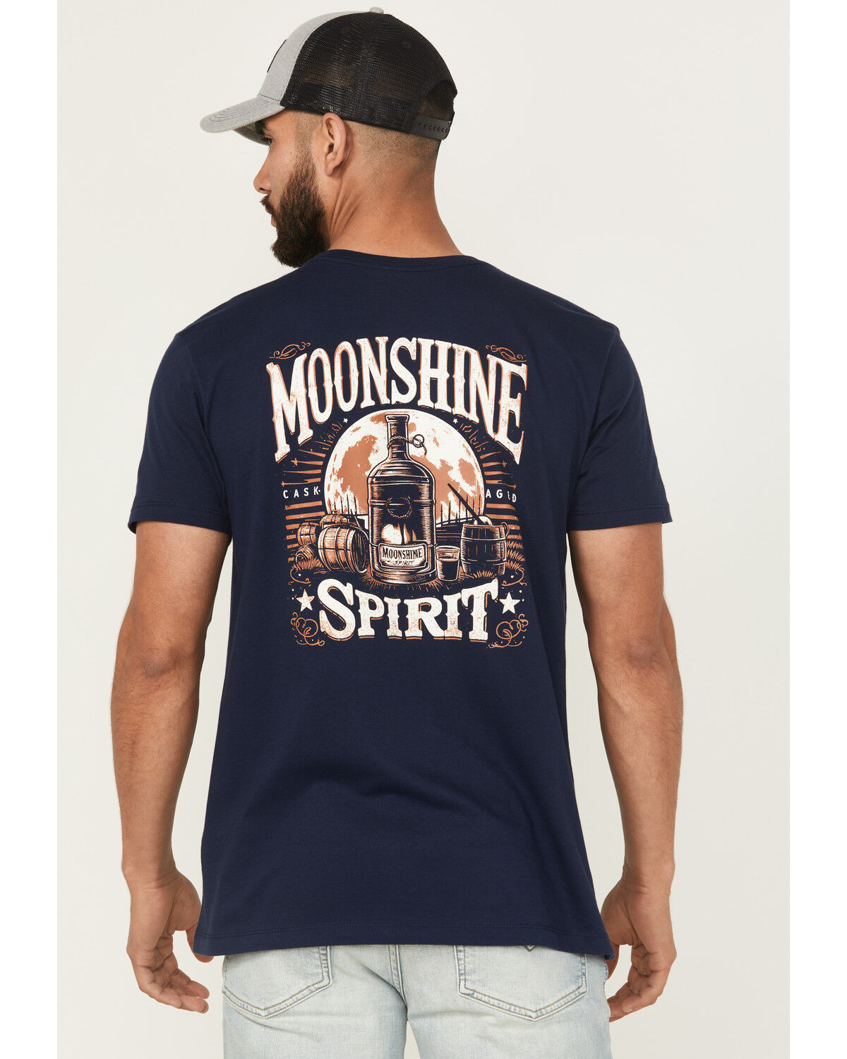 Image #1 - Moonshine Spirit Men's Moonlit Short Sleeve Graphic T-Shirt, Navy, hi-res