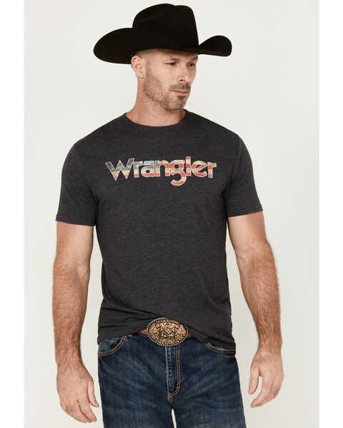 Wrangler Men's Americana Logo Short Sleeve Graphic T-Shirt , Black, hi-res