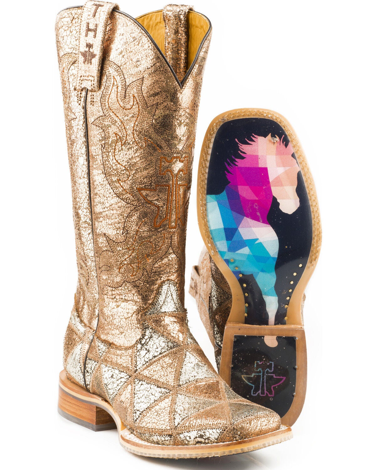 Tin Haul Women's Mish & Mash Geometric Steed Western Boots - Broad Square Toe, Multi, hi-res