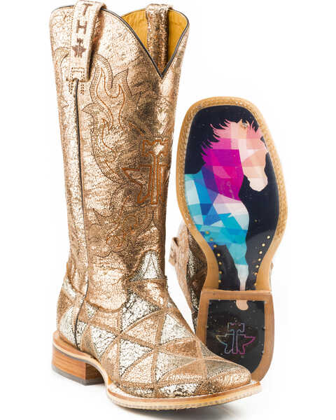 Tin Haul Women's Mish & Mash Geometric Steed Cowgirl Boots - Square Toe, Multi, hi-res