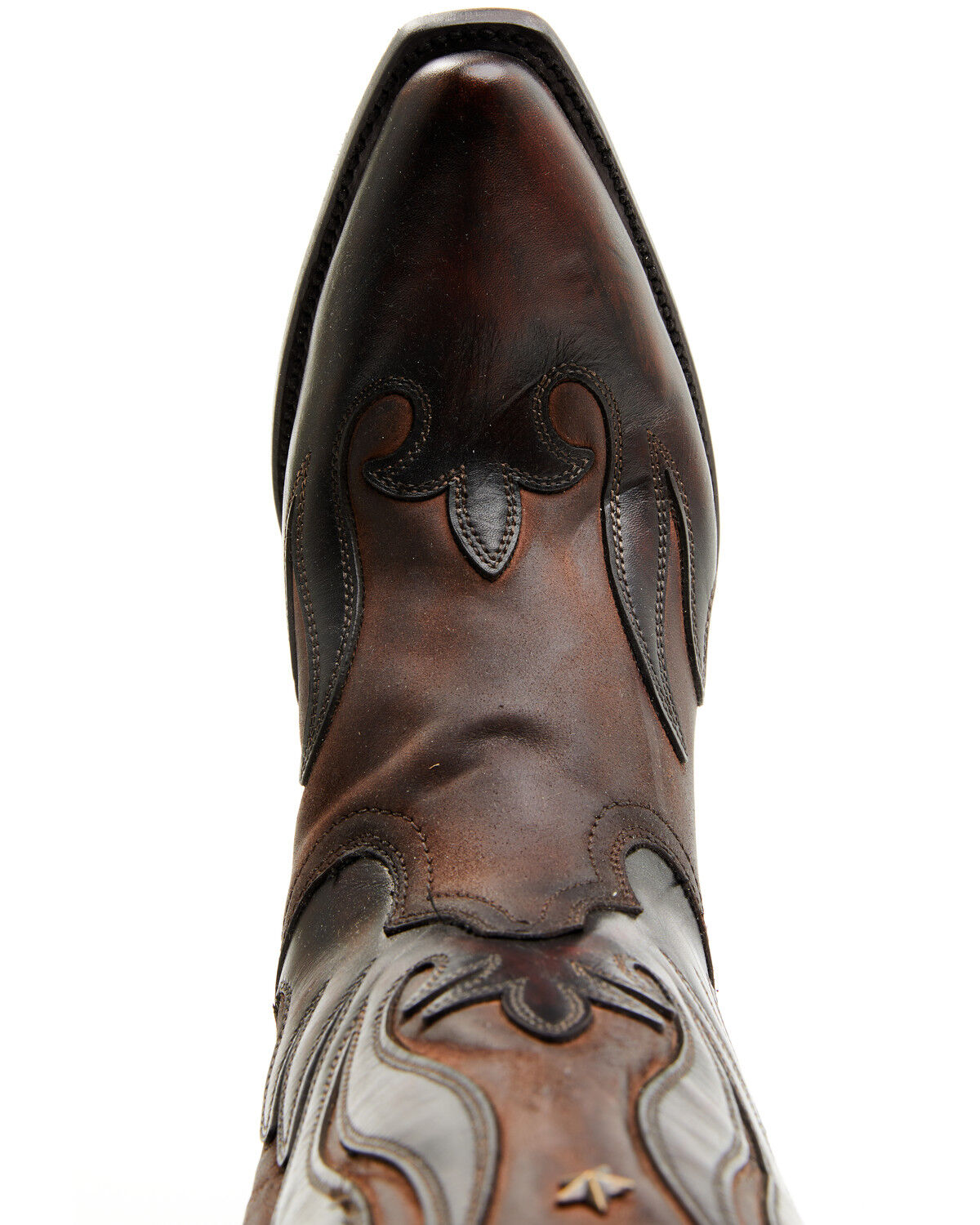 Image #6 - Corral Men's Embellished Overlay Western Boots - Snip Toe, Chocolate, hi-res