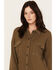 Image #2 - Cleo + Wolf Women's Waffle Knit Shacket, Olive, hi-res