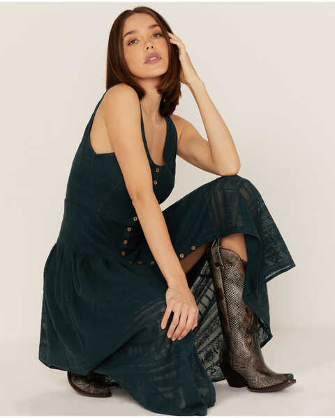 Image #2 - Shyanne Women's Drop Waist Lace Button Front Maxi Dress , , hi-res