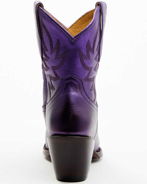 Image #5 - Idyllwind Women's Wheels Metallic Leather Booties - Pointed Toe, Purple, hi-res