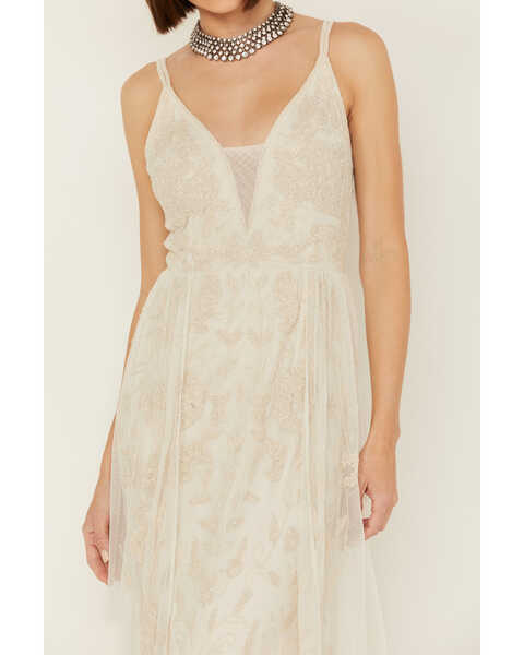 Image #3 - Wonderwest Women's Birch Beaded Mesh Bridal Dress, Cream, hi-res