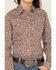 Image #3 - Roper Girls' West Made Floral Print Long Sleeve Western Pearl Snap Shirt, Brown, hi-res