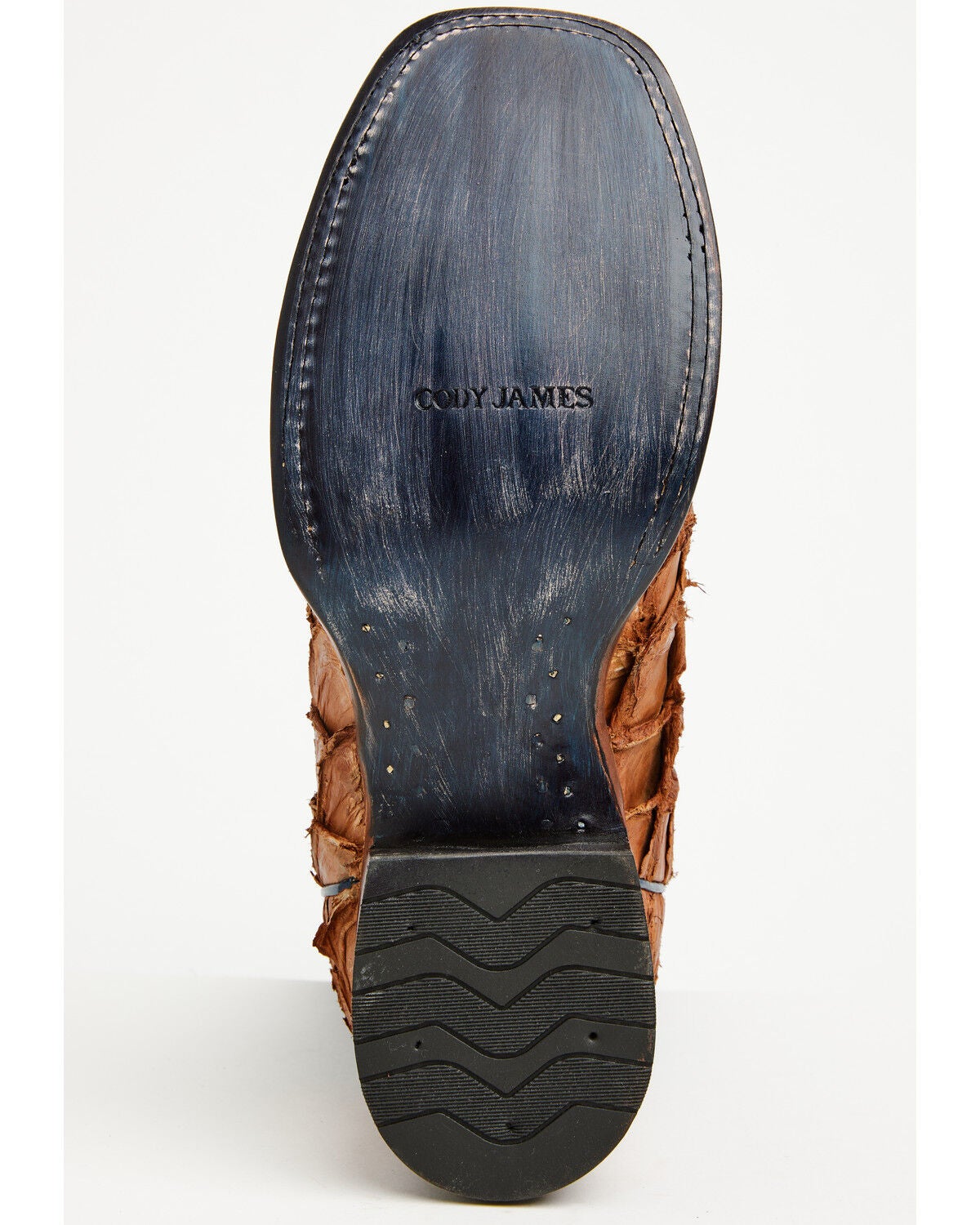 Image #7 - Cody James Men's Freedom Exotic Pirarucu Western Boots - Broad Square Toe, Blue, hi-res