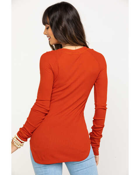 Image #2 - Red Label by Panhandle Women's Waffle Knit Top, Rust Copper, hi-res