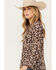 Image #2 - Revel Women's Floral Print Long Sleeve Peasant Top, Taupe, hi-res
