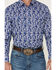 Image #3 - Wrangler 20X Men's Paisley Print Long Sleeve Snap Stretch Western Shirt - Tall, Blue, hi-res