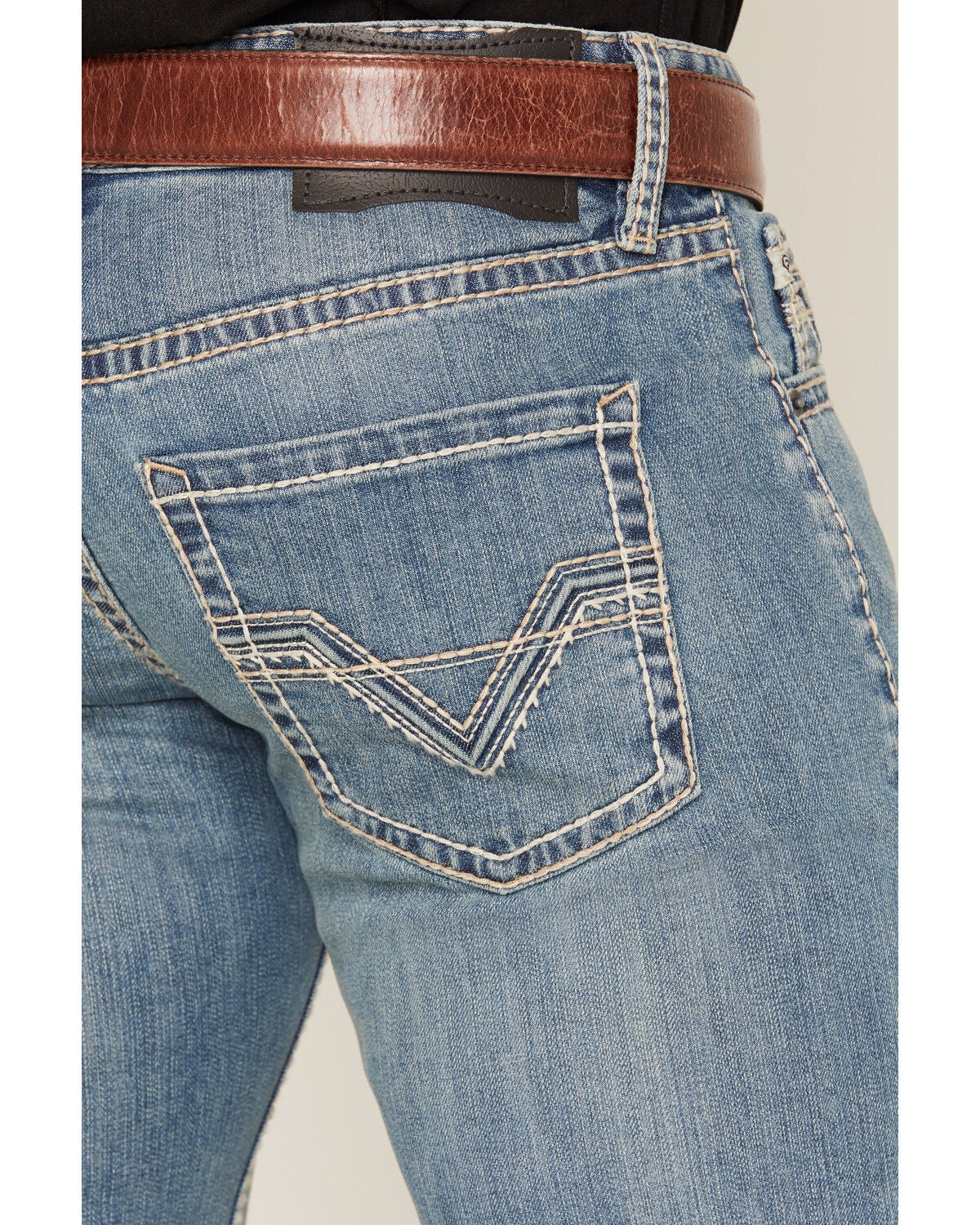 Image #4 - Rock & Roll Denim Men's Boot Barn Exclusive Pistol Medium Wash Bootcut Stretch Denim Jeans, Medium Wash, hi-res