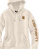 Image #2 - Carhartt Women's Relaxed Fit Midweight Logo Sleeve Graphic Hoodie, Brown, hi-res