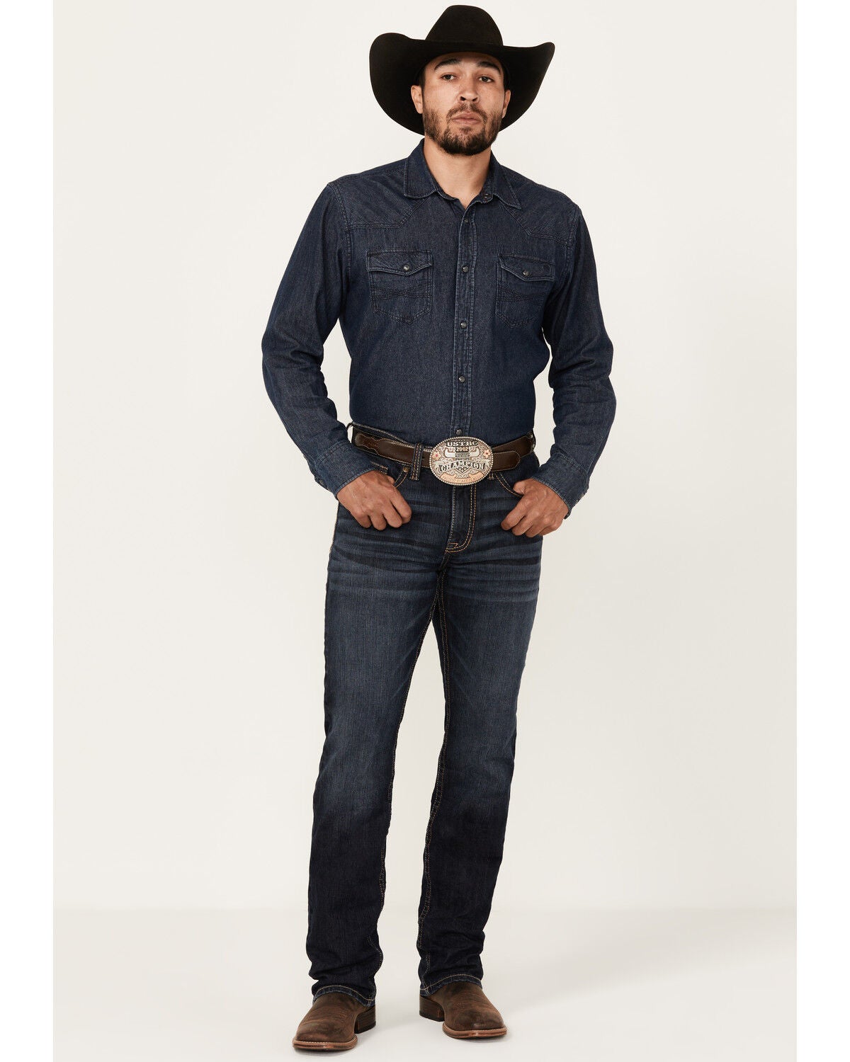 Cody James Men's Shadow Wash Jackson Slim Straight Stretch Denim Jeans, Dark Wash, hi-res