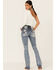 Image #4 - Miss Me Women's Floral Detail Chloe Bootcut Jeans, , hi-res