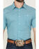 Image #3 - RANK 45® Men's Wild West Geo Print Short Sleeve Button-Down Stretch Western Shirt, Teal, hi-res