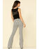 Rock & Roll Denim Women's Stripe High Rise Flare Jeans, White, hi-res