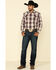 Cody James Men's Las Cruces Large Plaid Long Sleeve Western Shirt , Maroon, hi-res