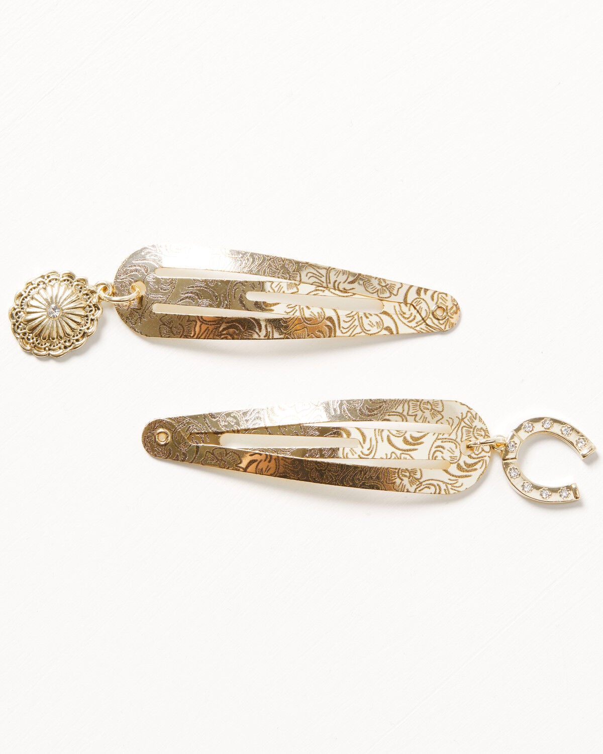 Image #1 - Shyanne Women's Western Muse Charmed Hair Clip Set - 2 Piece, Gold, hi-res