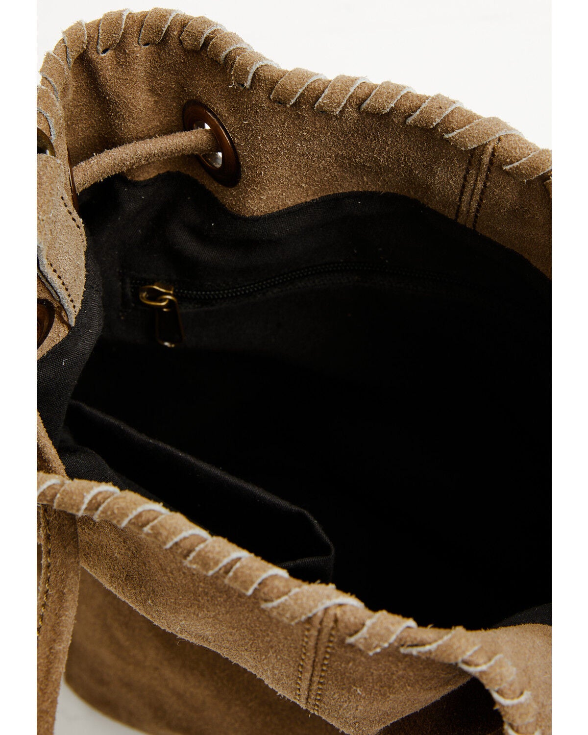 Image #4 - Avondayle Women's Suede Drawstring Bucket Bag, Tan, hi-res
