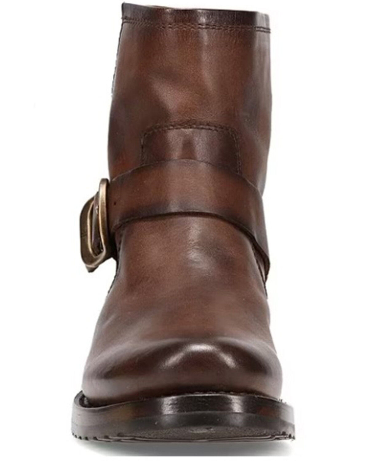 Image #4 - Frye Women's Veronica Leather Buckle Moto Booties - Round Toe, Chocolate, hi-res