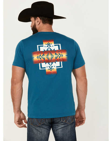 Image #1 - Pendleton Men's Chief Joseph Short Sleeve Graphic T-Shirt , Teal, hi-res
