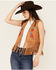 Image #1 - Vocal Women's Embroidered Rose Faux Suede Fringe Vest, Tan, hi-res