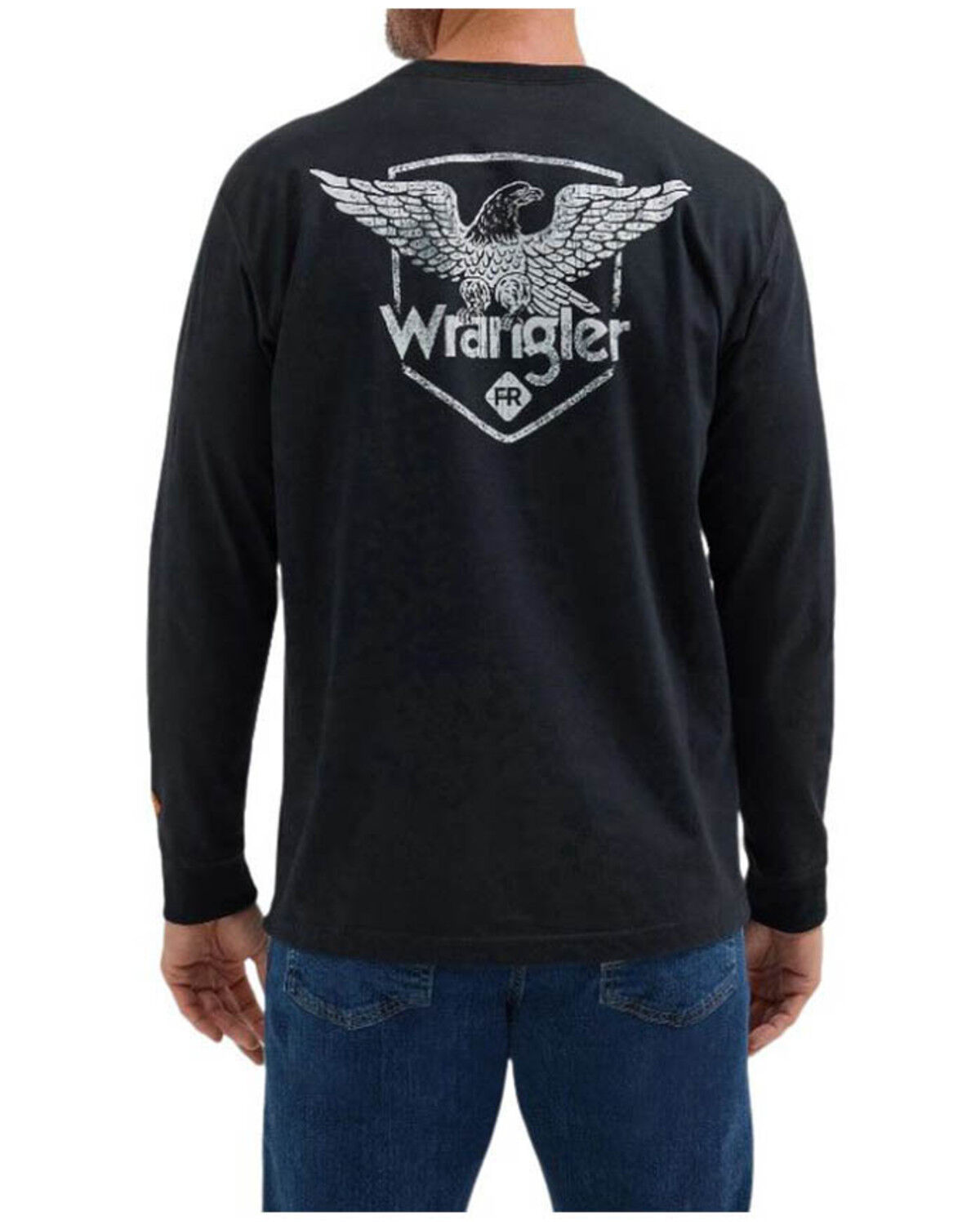 Image #1 - Wrangler Men's FR Eagle Long Sleeve Graphic Work Shirt - Big, Black, hi-res