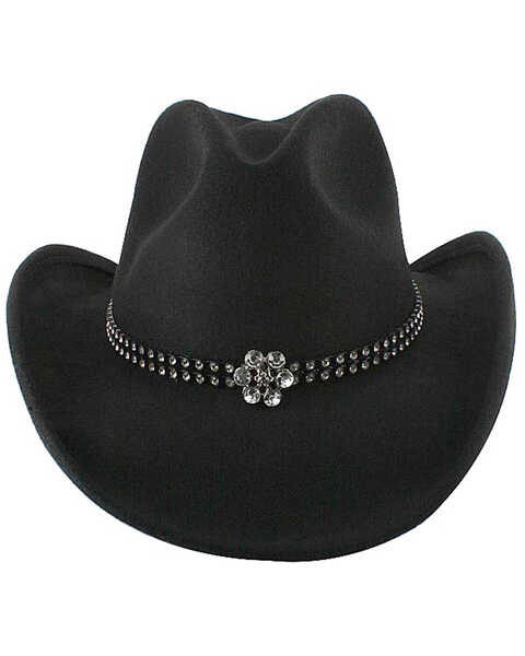Image #5 - Shyanne Girls' Felt Cowboy Hat, Black, hi-res
