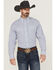 Image #1 - Wrangler Men's Plaid Print Long Sleeve Button-Down Stretch Western Shirt, Blue, hi-res