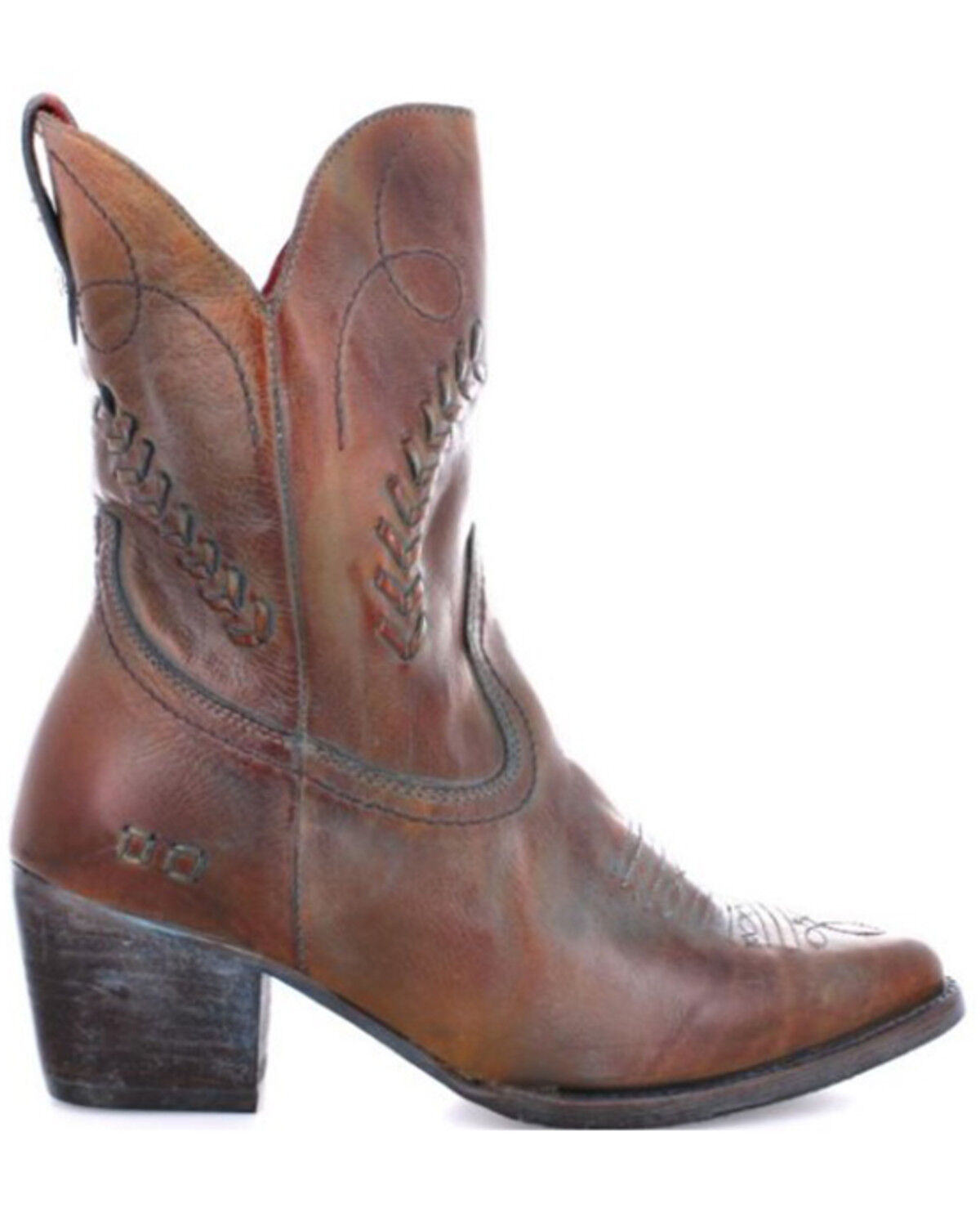 Image #2 - Bed Stu Women's Amanda II Western Booties - Round Toe, Brown, hi-res