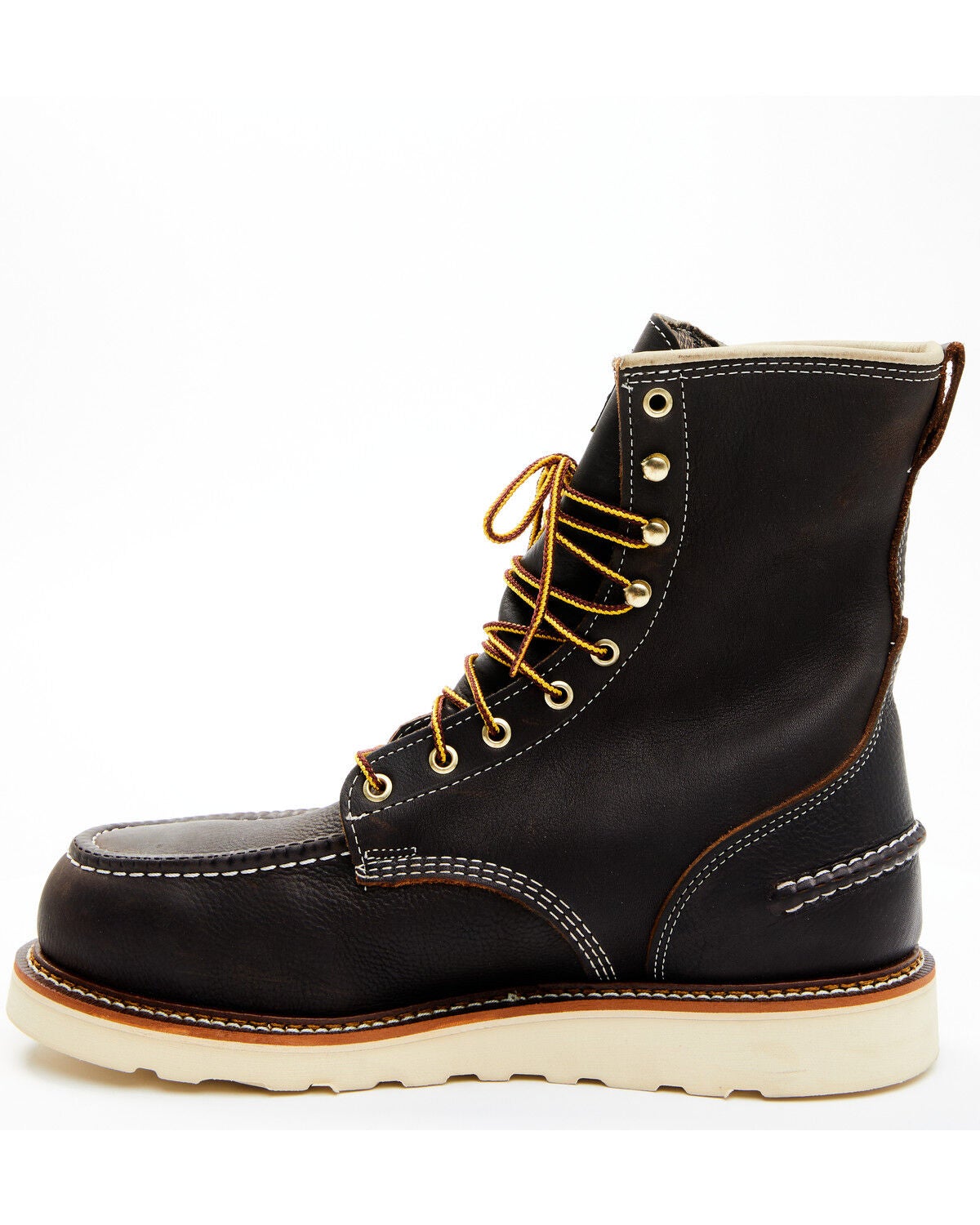 Image #3 - Thorogood Men's 8" Waterproof American Heritage Moc Work Boots - Steel Toe, Brown, hi-res