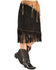 Image #1 - Kobler Leather Women's Leather & Fringe Sioux Suede Skirt, Black, hi-res