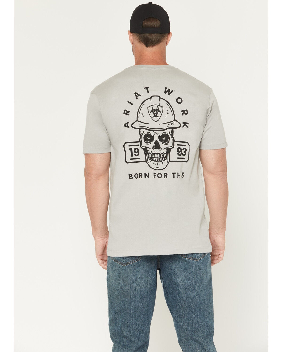 Ariat Men's Rebar Cotton Strong Hardhead Short Sleeve T-Shirt, Grey, hi-res
