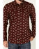 Image #3 - Moonshine Spirit Men's Nightmare Paisley Print Long Sleeve Snap Western Shirt, Burgundy, hi-res