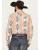 Image #4 - Rock & Roll Denim Men's Southwestern Print Long Sleeve Snap Stretch Western Shirt, Orange, hi-res