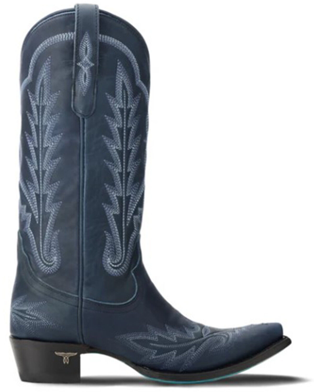 Image #2 - Lane Women's Lexington Tall Western Boots - Snip Toe, Navy, hi-res