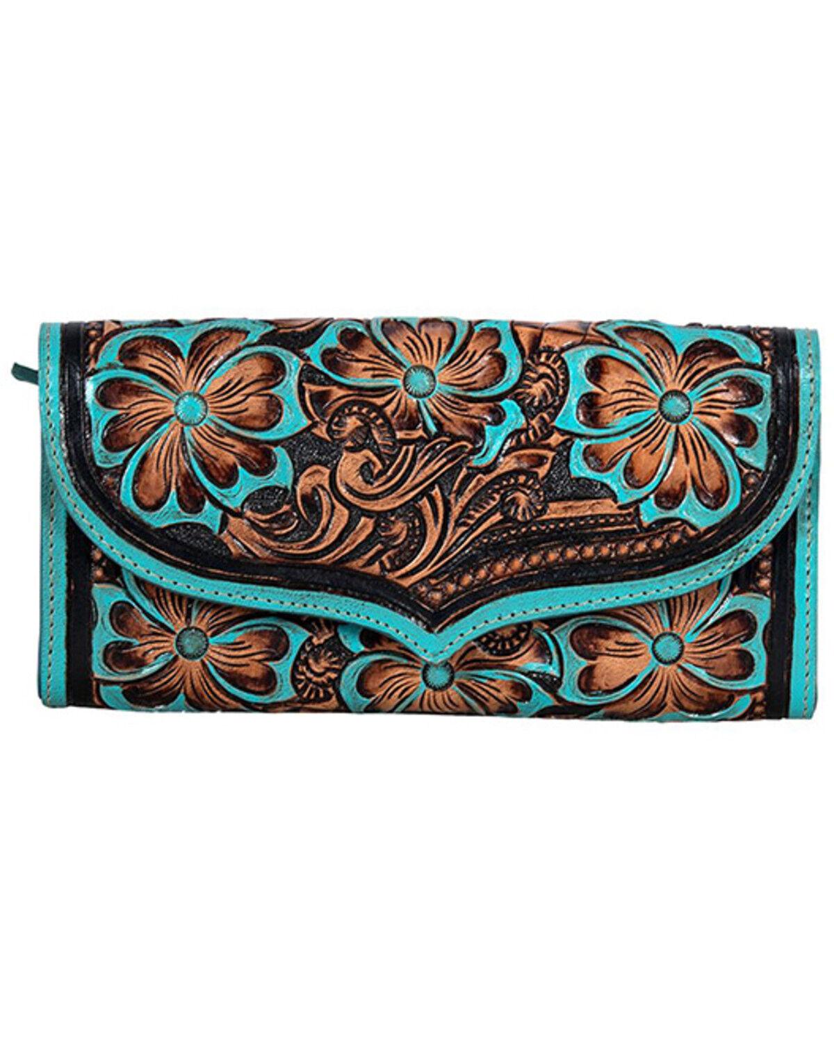 Image #1 - Myra Bag Women's Flower Crest Ridge Wallet, Turquoise, hi-res