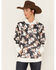 Image #1 - Hooey Women's Boot Barn Exclusive Contrast Floral Print Hoodie, Black, hi-res