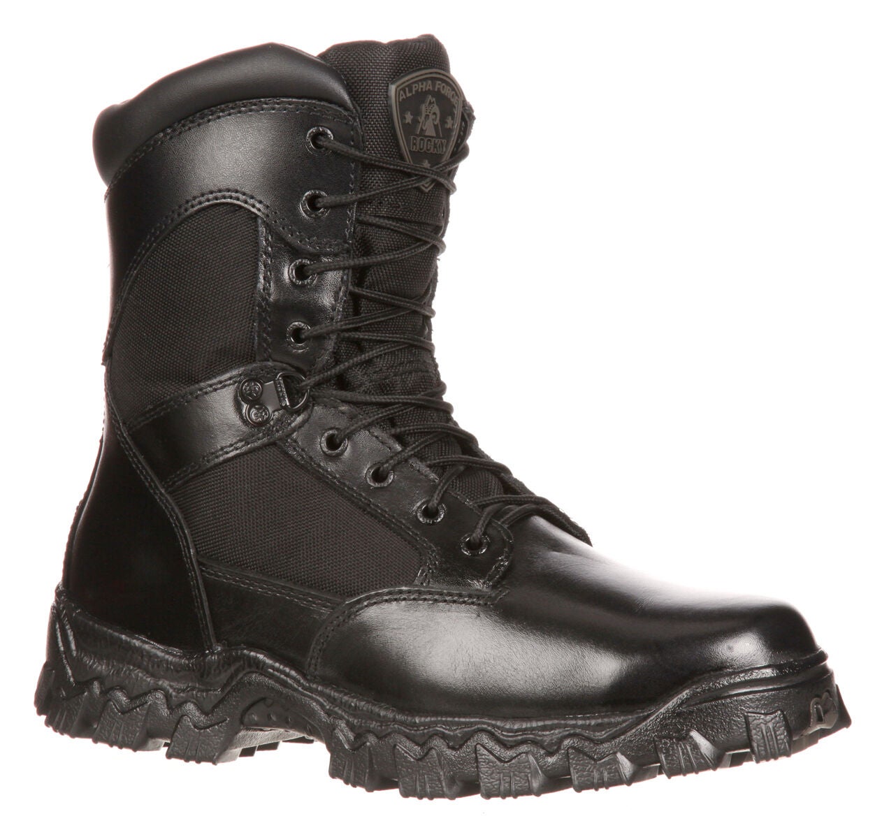 Rocky Men's Alpha Force Waterproof Insulated Duty Boots, Black, hi-res