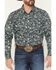 Image #3 - Gibson Trading Co Men's Hubert Floral Print Long Sleeve Snap Stretch Western Shirt - Big, Navy, hi-res